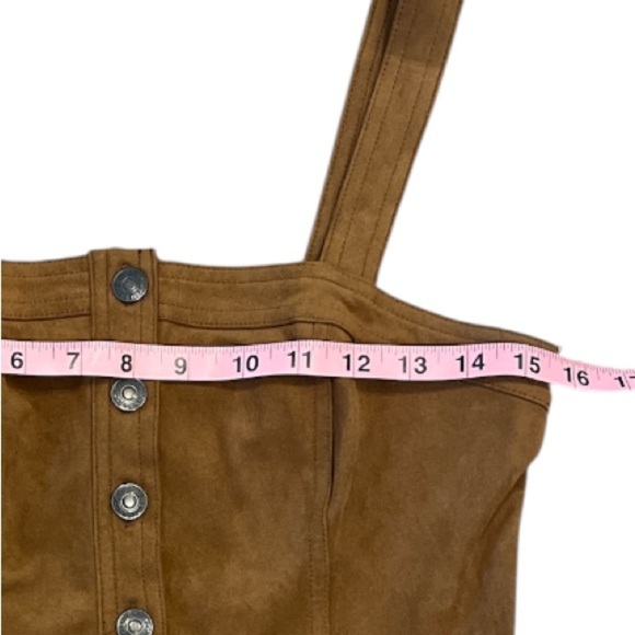 Abercrombie & Fitch Small Brown Faux Suede Pinafore Dress - Picture 10 of 12